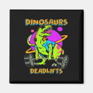 Grappige dinosauriërs en deadlifts gewichtheffen b magneet
