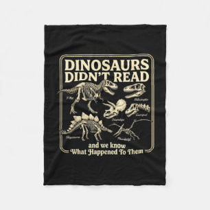Grappige dinosauriërs lazen niet voor aan boekenwu fleece deken