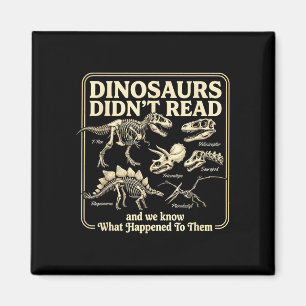 Grappige dinosauriërs lazen niet voor aan boekenwu magneet