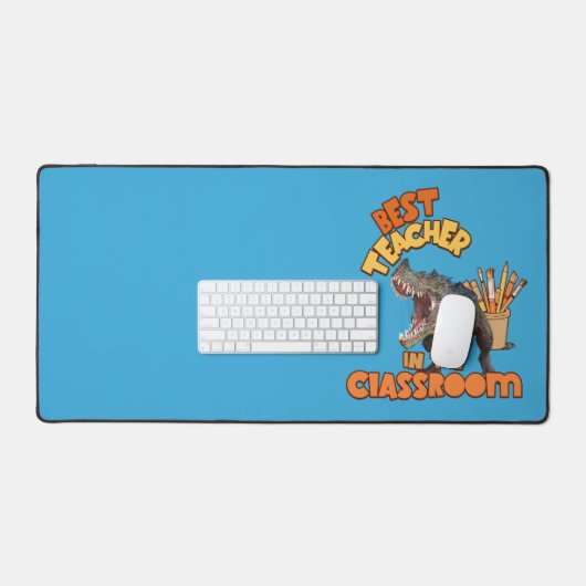 Grappige Dinosaurius Kunstleraar Creatieve Klaslok Bureaumat (Keyboard & Muis)