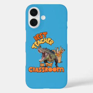 Grappige Dinosaurius Kunstleraar Creatieve Klaslok iPhone 16 Hoesje
