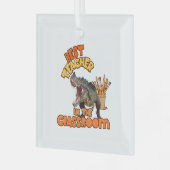 Grappige Dinosaurius Kunstleraar Creatieve Klaslok Glas Ornament (Voorkant links)