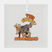 Grappige Dinosaurius Kunstleraar Creatieve Klaslok Glas Ornament (Achterkant)