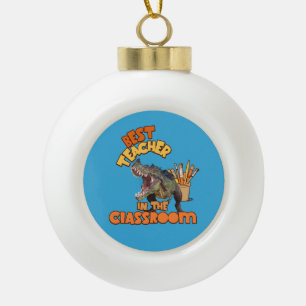 Grappige Dinosaurius Kunstleraar Creatieve Klaslok Keramische Bal Ornament