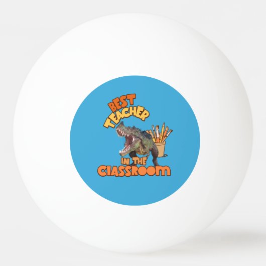 Grappige Dinosaurius Kunstleraar Creatieve Klaslok Pingpongbal (Voorkant)