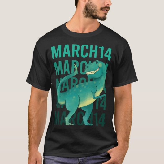 Grappige Dinosaurus - 14 maart 14 T-shirt (Voorkant)