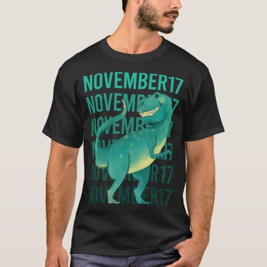 Grappige Dinosaurus - 17 november 17 T-shirt (Voorkant)
