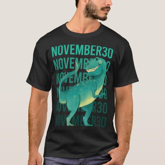 Grappige Dinosaurus - 30 november 30th T-shirt (Voorkant)