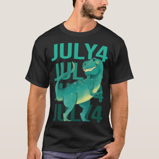 Grappige Dinosaurus - 4 juli 04 T-shirt (Voorkant)