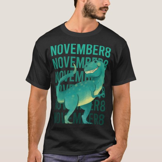 Grappige dinosaurus - 8 november 08 t-shirt (Voorkant)