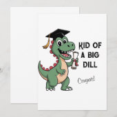 Grappige Dinosaurus Afstudeerkaart – Kid van een G Bedankkaart (Voorkant / Achterkant)