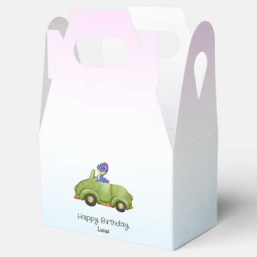 Grappige dinosaurus antiek auto B2S kinderen Verja Bedankdoosjes (Geopend)
