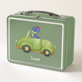 Grappige dinosaurus antiek auto verjaardag Schoolj