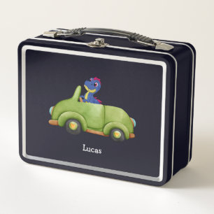 Grappige dinosaurus antiek auto verjaardag Schoolj