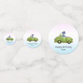 Grappige dinosaurus antiek auto verjaardag Schoolj Confetti (Voorkanten)