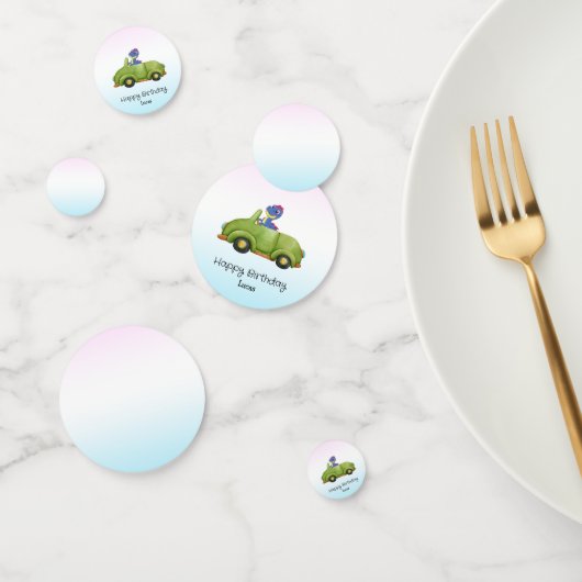 Grappige dinosaurus antiek auto verjaardag Schoolj Confetti (Groep)