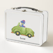 Grappige dinosaurus antieke auto Schoolkinderen Ve (Voorkant)