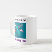 Grappige Dinosaurus Asteroïde Alles is Goed Koffiemok (Voorkant links)