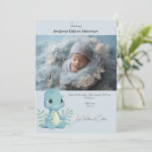 Grappige dinosaurus baby jongen foto geboorte aank (Staand voorkant)