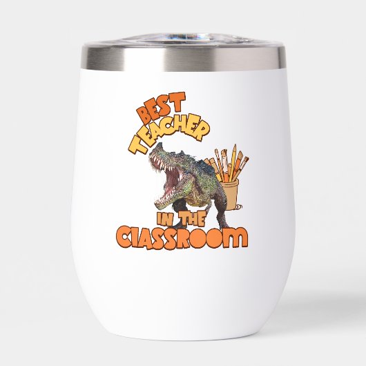 Grappige dinosaurus beste leraar in de klas (Voorkant)