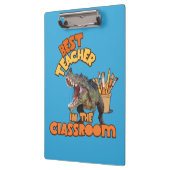 Grappige dinosaurus beste leraar in de klas klembord (Links)