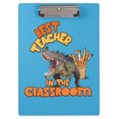 Grappige dinosaurus beste leraar in de klas klembord (Voorkant)