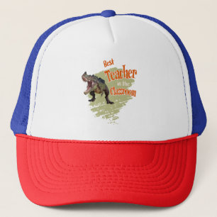 Grappige dinosaurus beste leraar in de klas trucker pet