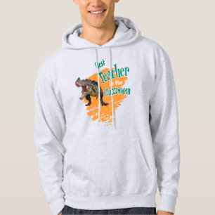 Grappige dinosaurus beste leraar in het klaslokaal hoodie