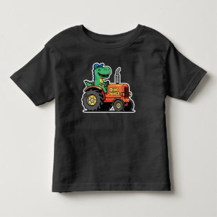 Grappige dinosaurus bestuurt tractor Dino Power Kinder Shirts