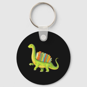 Grappige Dinosaurus Boekliefhebber Boekenwurm Lees Sleutelhanger