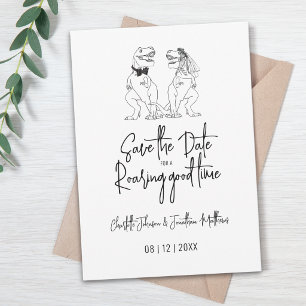 Grappige dinosaurus bruiloft Save The Date