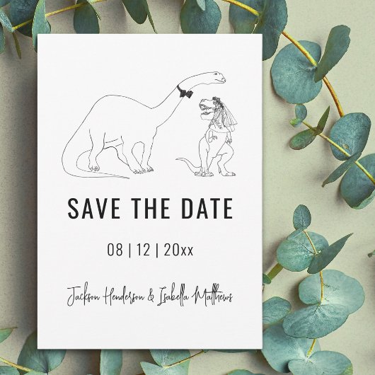 Grappige dinosaurus bruiloft Save The Date