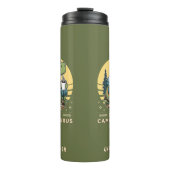 Grappige dinosaurus buiten monogram camping thermosbeker (Voorkant)