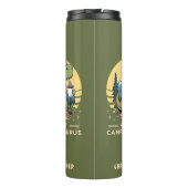 Grappige dinosaurus buiten monogram camping thermosbeker (Achterkant)