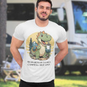Grappige dinosaurus camper aangepaste familie camp t-shirt