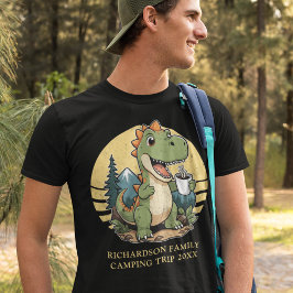 Grappige dinosaurus camper aangepaste familienaam  t-shirt