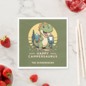 Grappige dinosaurus camper buitenshuis aangepaste servet (Insitu)