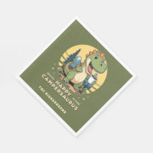 Grappige dinosaurus camper buitenshuis aangepaste servet (Hoek)
