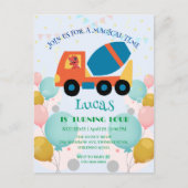 Grappige dinosaurus cementwagen Verjaardagsfeestje Briefkaart (Voorkant)