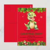 Grappige dinosaurus eet peperkoekjes Kerstmis Briefkaart (Voorkant / Achterkant)