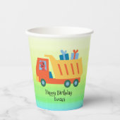 Grappige dinosaurus geschenken vrachtwagen Verjaar Papieren Bekers (Voorkant)