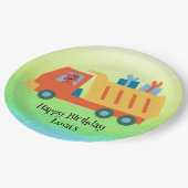 Grappige dinosaurus geschenken vrachtwagen Verjaar Papieren Bordje (Gekanteld)