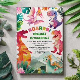 Grappige Dinosaurus Graaf Fossil Dino Kids Verjaar Kaart