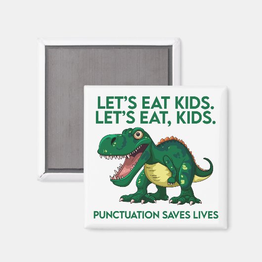 Grappige dinosaurus grammatica les magneet (Voorkant / Achterkant)