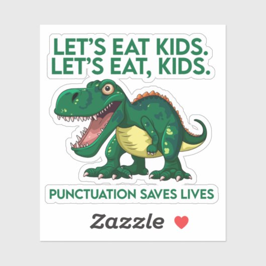 Grappige dinosaurus grammatica les sticker (Vel)