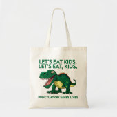 Grappige dinosaurus grammatica les tote bag (Voorkant)