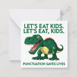 Grappige Dinosaurus Grammaticales Notitiekaartje