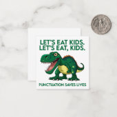Grappige Dinosaurus Grammaticales Notitiekaartje (Voorkant / Achterkant in situ)