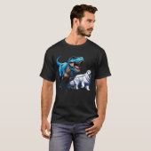 Grappige dinosaurus Grote Pyreneeën Wandelen Honde T-shirt (Voorkant volledig)