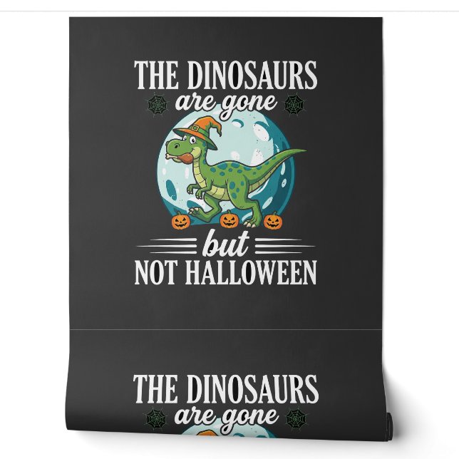 Grappige Dinosaurus Halloween Heks Grafisch Behang (Afrollen)
